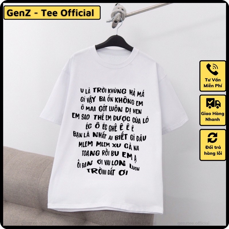 Áo thun in chữ U Là Trời tấu hài phong cách trẻ trung nam nữ đủ size