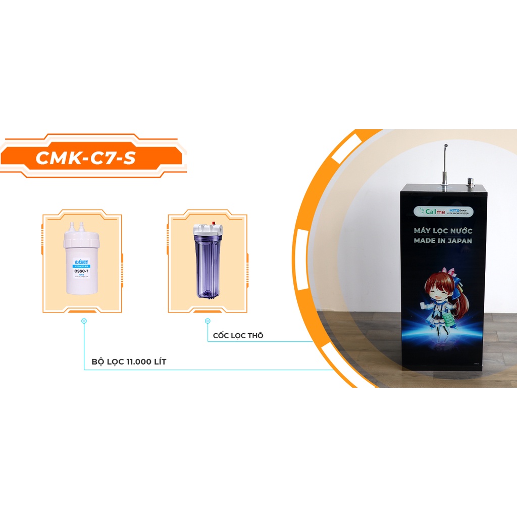 Máy lọc nước uống CMK-C7-S, tủ đứng, 4 cấp lọc, miễn phí vận chuyển và lắp đặt