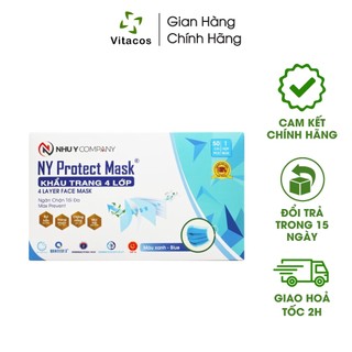 [Quà Tặng] Khẩu Trang Y Tế 4 Lớp Như Ý NY Protect Mask Cao Cấp (Hộp 50 cái)