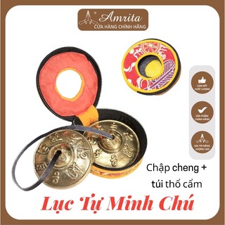 Chập cheng đồng nepal cúng dường âm thanh vỏ đựng chập cheng-chũm chọe - chuông đồng tingsha cymbals - tingsha amrita