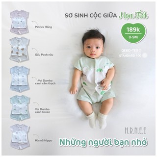 Bộ cộc tay cài giữa sơ sinh hrnee - hrnee 2023