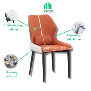 Ghế đôn bàn trang điểm,ghế bàn ăn phòng khách chất liệu bằng sắt phủ sơn tĩnh điện đệm ghế bằng da pu cao cấp huymin