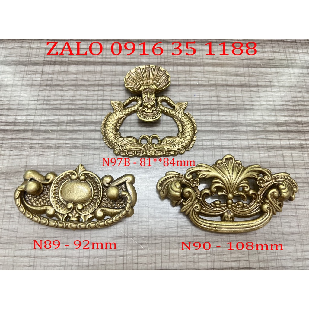 Núm Tay quai N89,N90,N97B đồng nguyên chất, tay quai lắp tủ quần áo, tủ trang trí, kệ tivi vô cùng đẹp, sang và chất