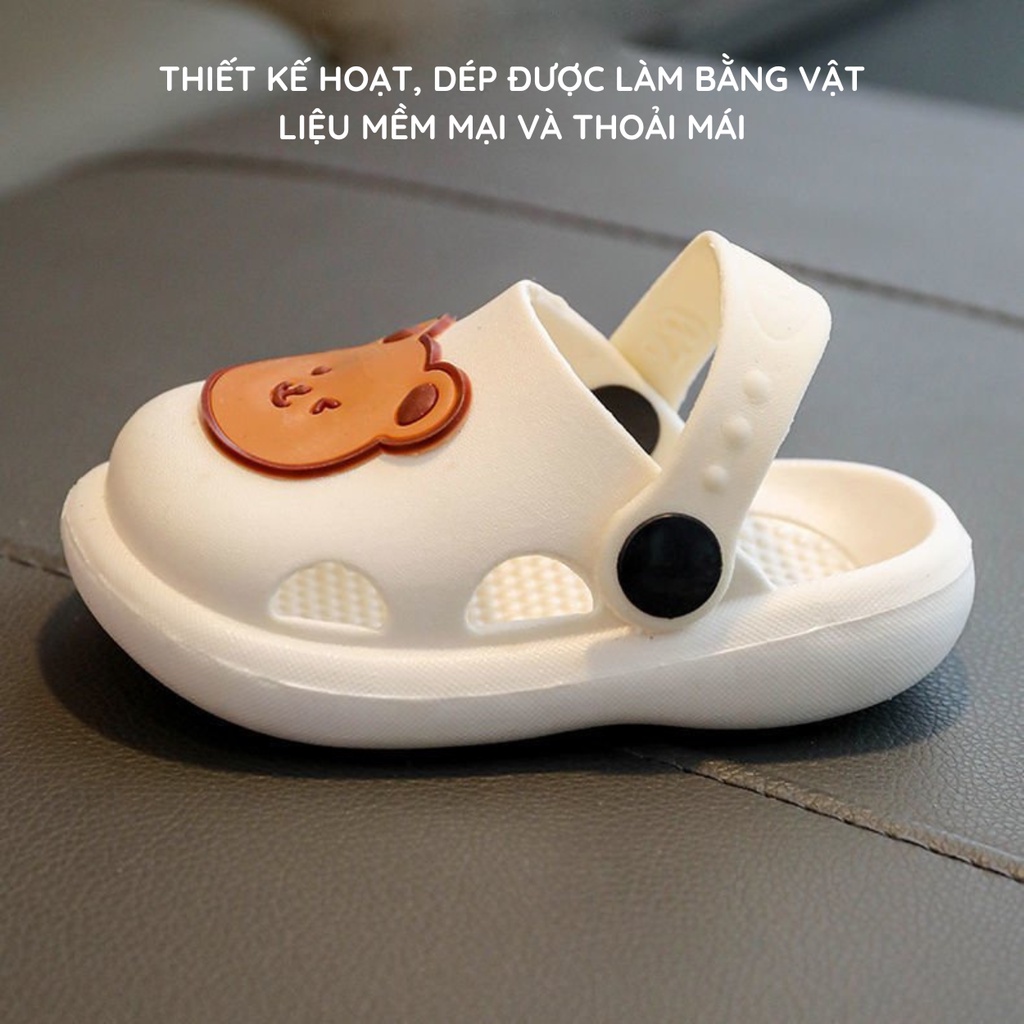 Dép Sục Họa Tiết Gấu Ấm Baby Cho Bé, Dép Cho Bé Trai Bé Gái, Chống Trơn Trượt Ấm Gift Decor