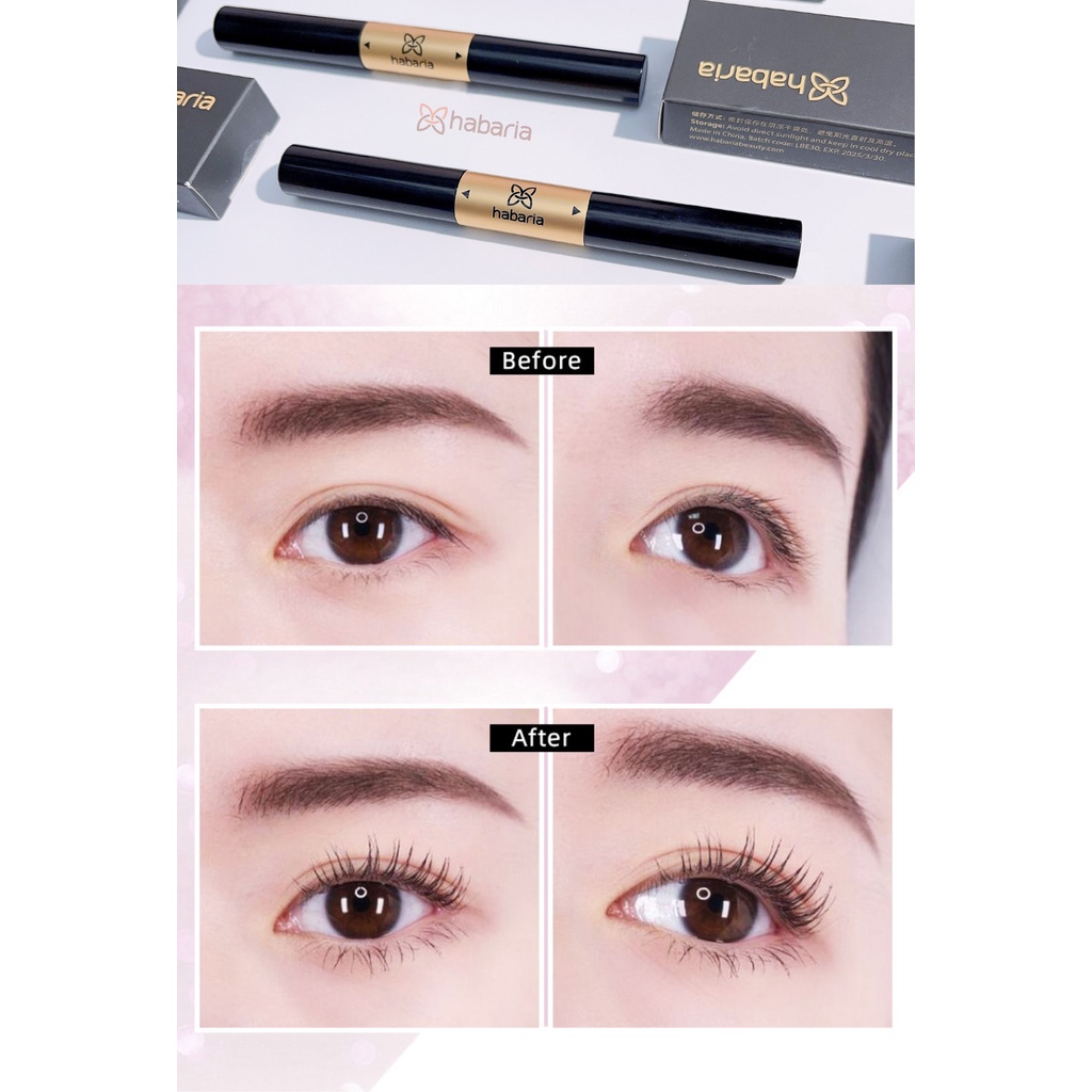 CHUỐT MI HAI ĐẦU HABARIA PRO LONG CURLY MASCARA  TIỆN LỢI DỄ THAO TÁC, LÀM CONG MI DÀY MI, KHÔNG LEM KHÔNG TRÔI