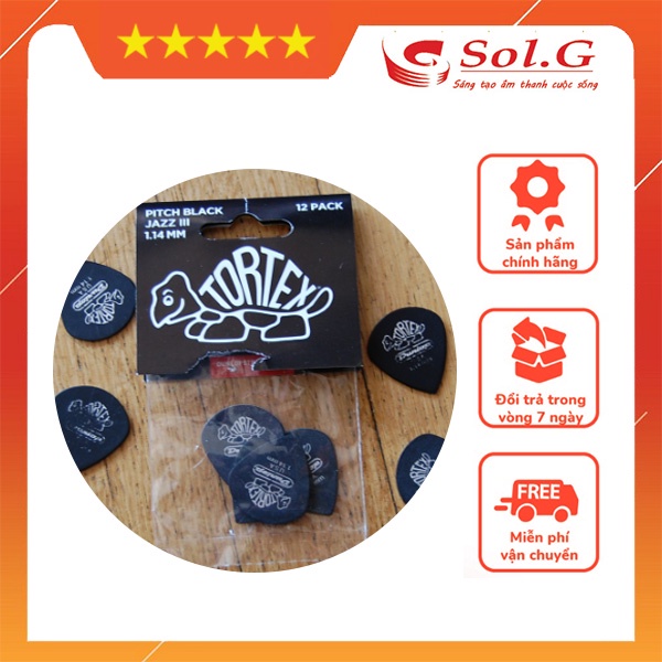 Pick Gảy Guitar Mỹ Dunlop Tortex Pitch Jazz III - Nhập Khẩu Mỹ - Phân phối Nhạc Cụ Phụ Kiện Chính Hãng Sol.G