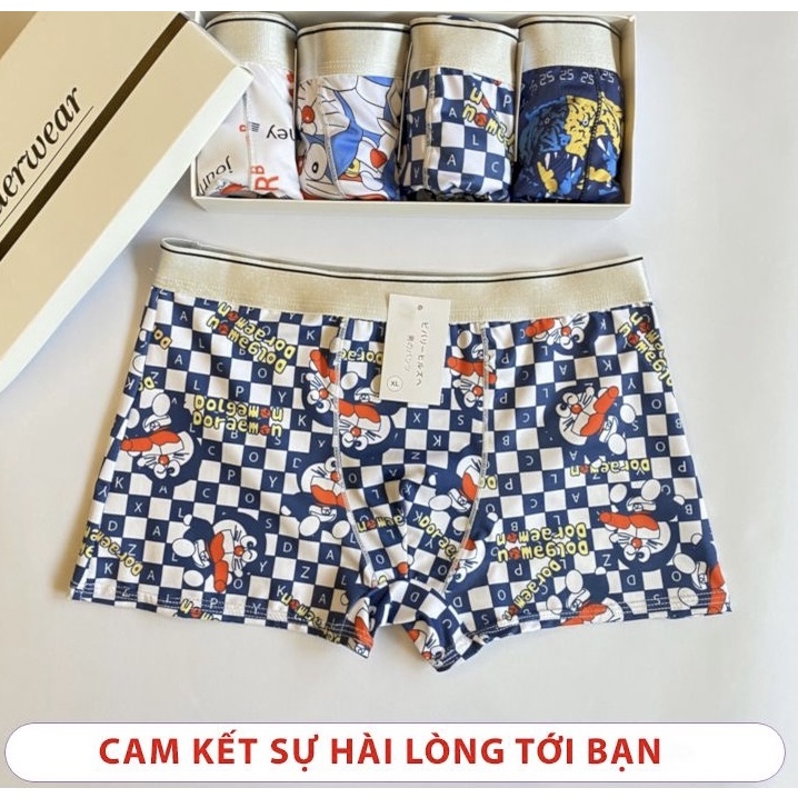 Combo 5 quần sịp quần lót nam thun lạnh doremon hoạt hình 4 chiều