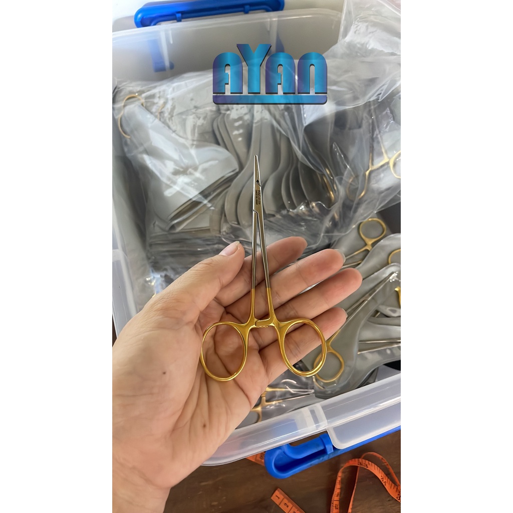 Pen y tế 12cm thẳng mạ vàng cao cấp