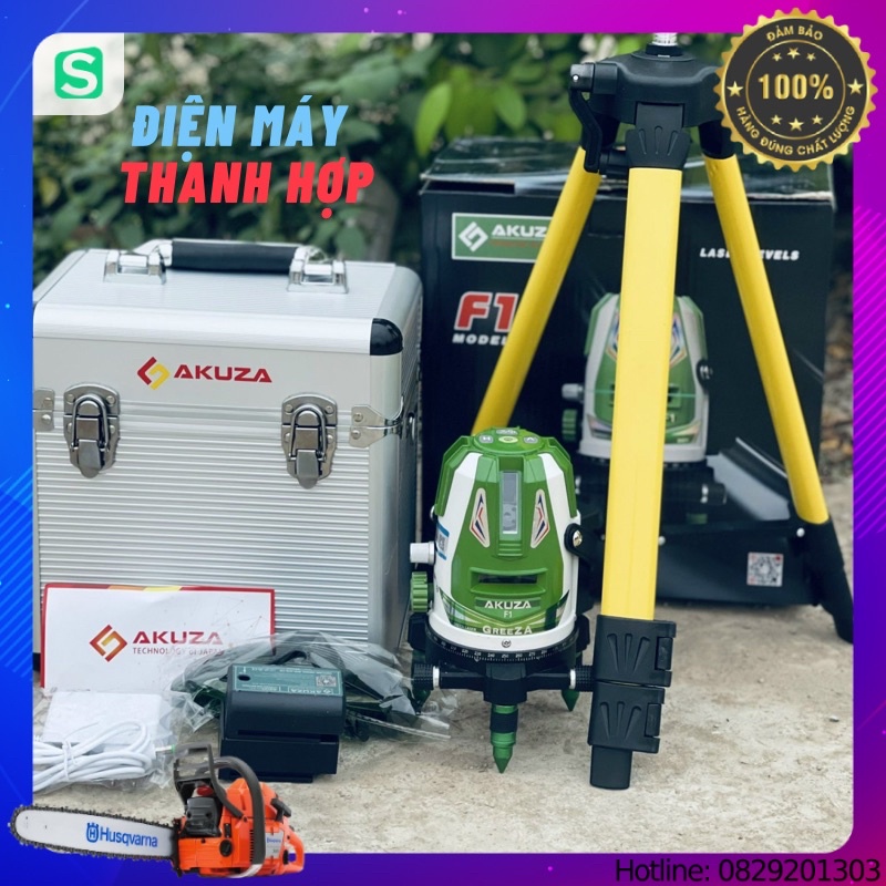 Máy cân mực laser Akura F1 tia xanh có điều chỉnh tia laze. Tia laze, tia laser, máy cân bằng