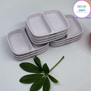 bát đựng gia vị nước chấm , đĩa chấm phíp 2 ngăn nhựa Việt Nhật 1205