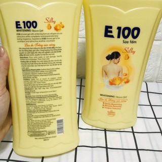 Sữa Tắm dưỡng trắng da E100 Silky 800ml