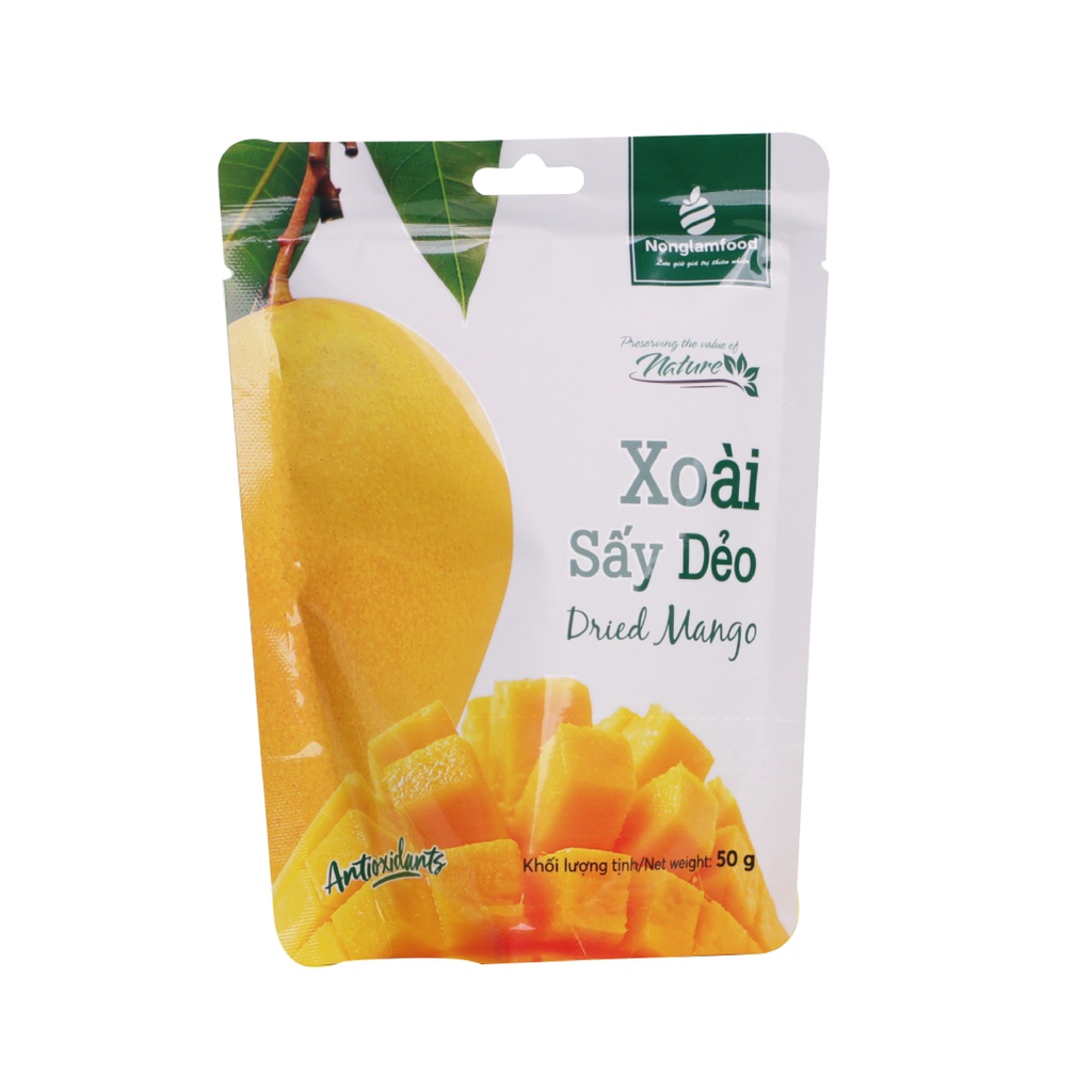 Xoài sấy dẻo Nonglamfood 50g | Đồ ăn vặt văn phòng | Ăn Kiêng | Giữ dáng | Healthy Snack