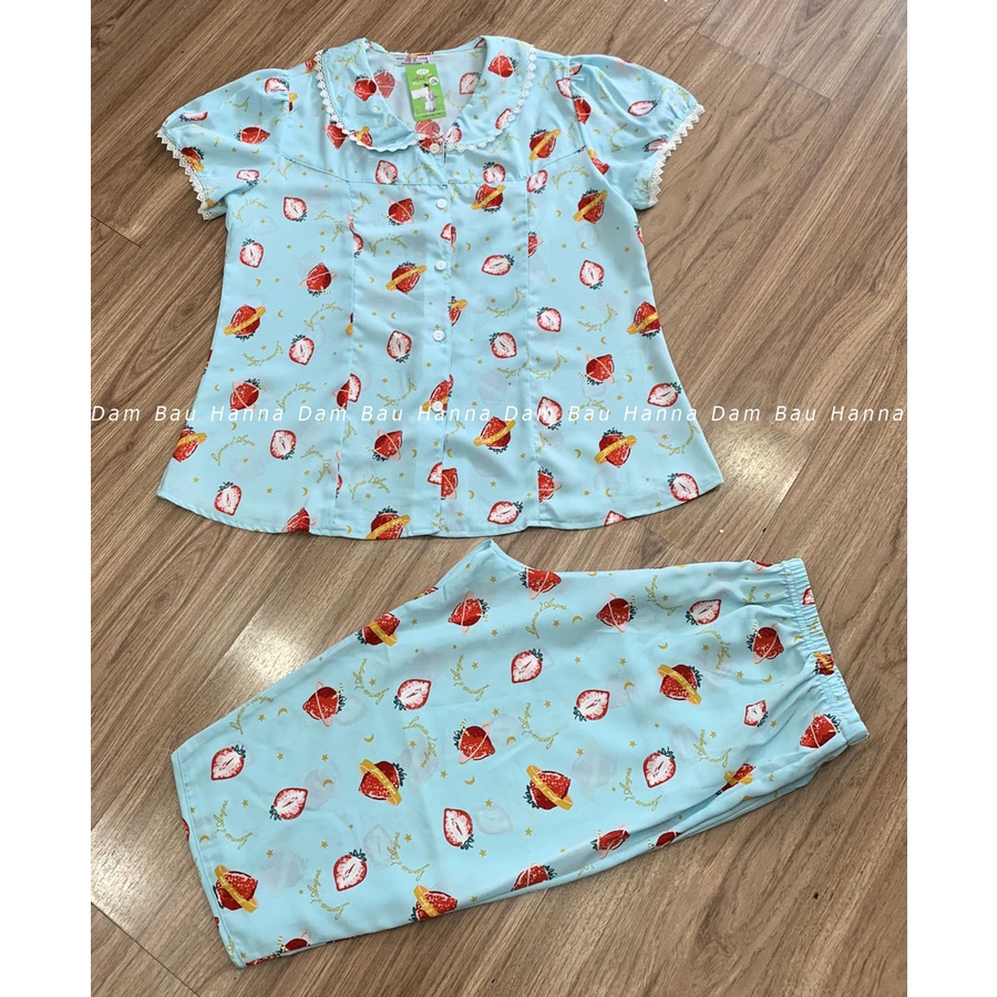 [HANNA] Đồ bầu mặc ở nhà quần lửng free size 40-70kg vải CAO CẤP mát mùa hè có lưng thun điều chỉnh thoải mái thoáng mát