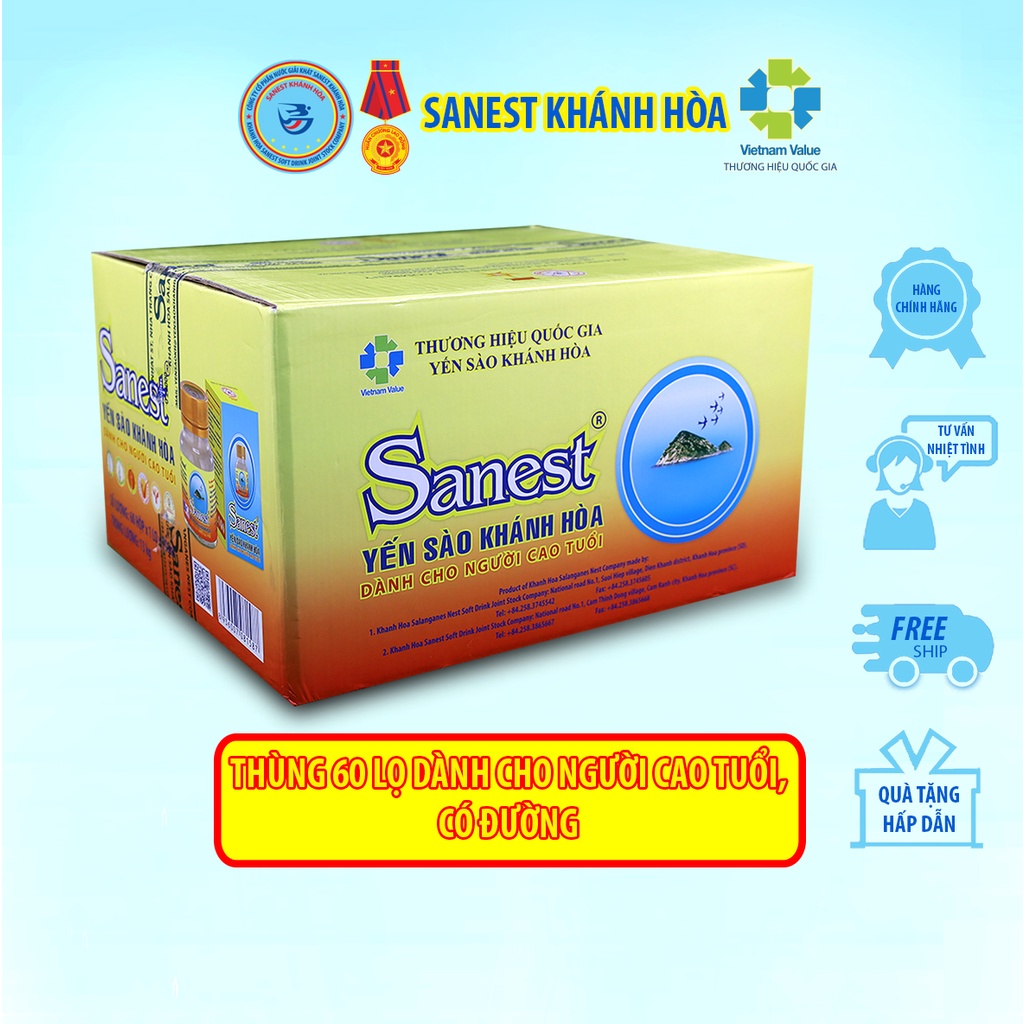 Nước Yến sào Khánh Hòa Sanest Người Cao Tuổi - Lọ 70ml
