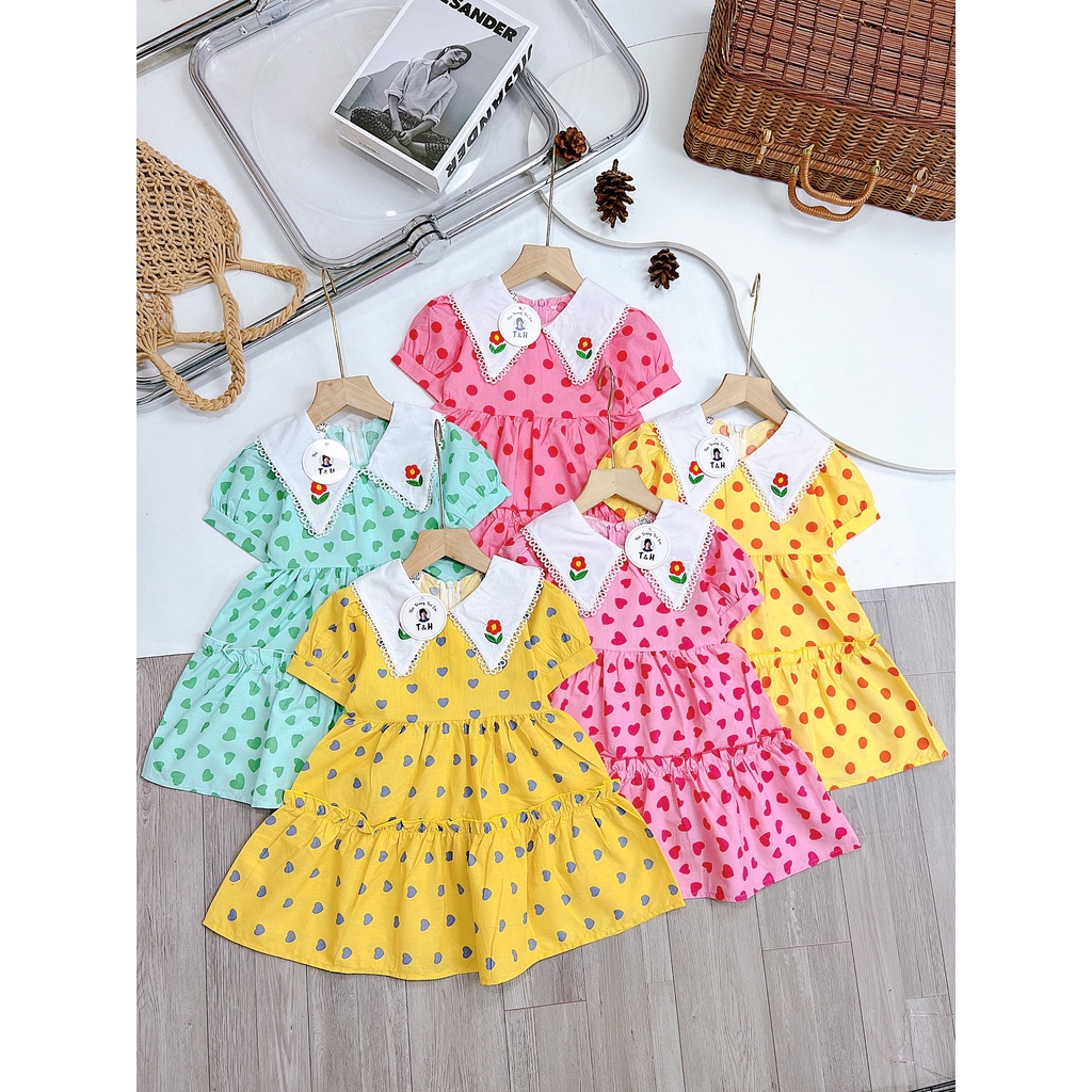 Váy thô xòe hoa bé gái xinh xắn (10-18kg)