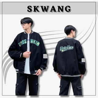 Áo khoác kaki Varsity Fresh Kid TK-023 SKWANG form rộng basic unisex nam nữ chính hãng