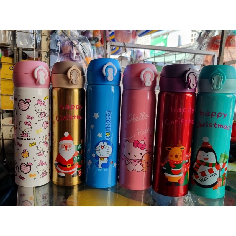 Bình giữ nhiệt hoạt hình nút bấm 500ml