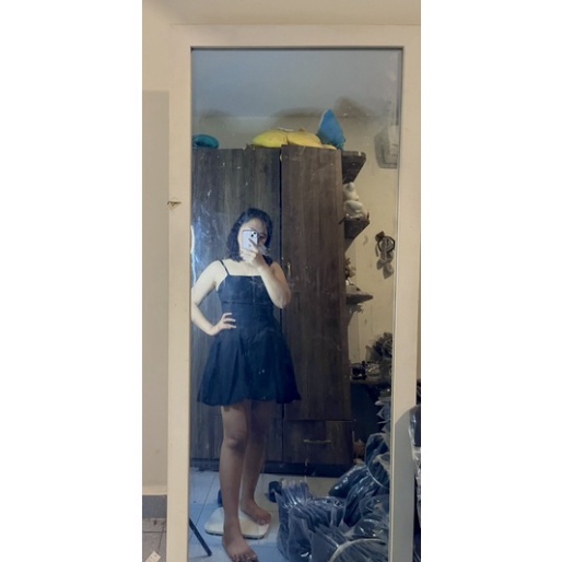 Đầm Hai Dây Xoè Nhúng Eo Cá Tính Kèm Ảnh Thật  CC032