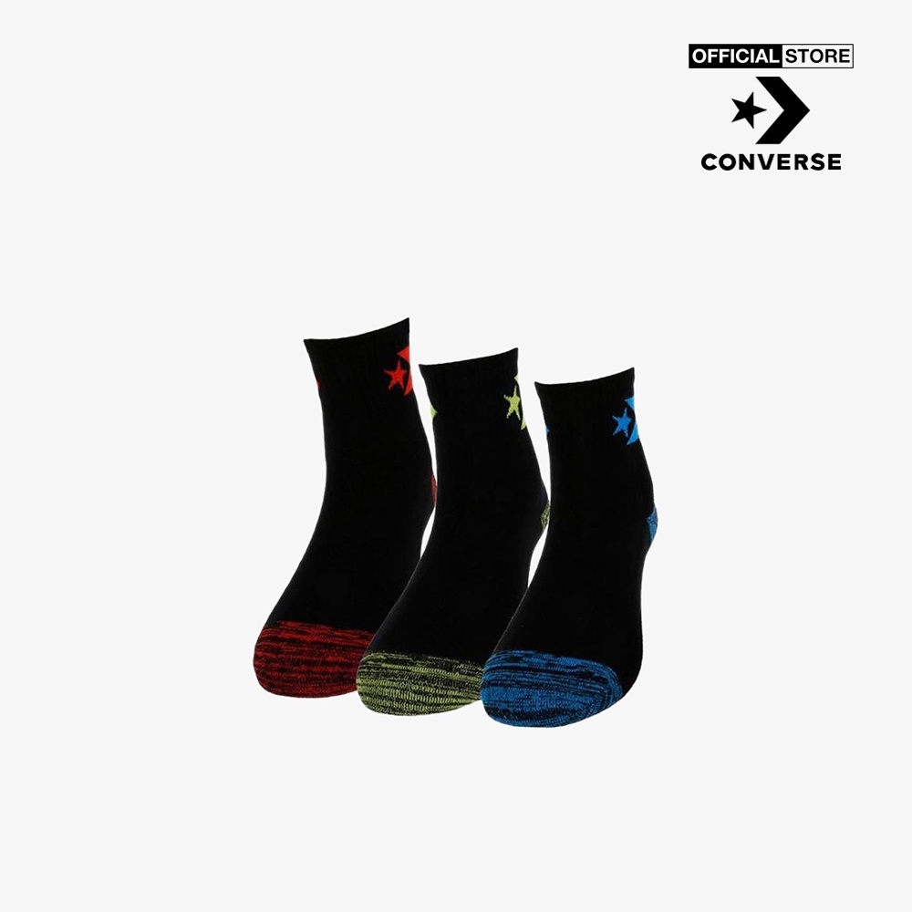 CONVERSE - Pack 3 vớ cổ cao unisex Quarter UQ796-3B-0000_BLACK