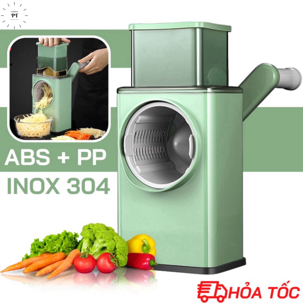 Máy Thái Lát Rau Củ Đa Năng Kèm 6 Lưỡi Dao Cắt - Thái Lát Bào Cắt Củ Quả [ PT04 ]