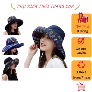 Mũ thời trang nữ rộng vành chống nắng tia UV cao cấp đội 2 mặt vành kẽm gấp gọn