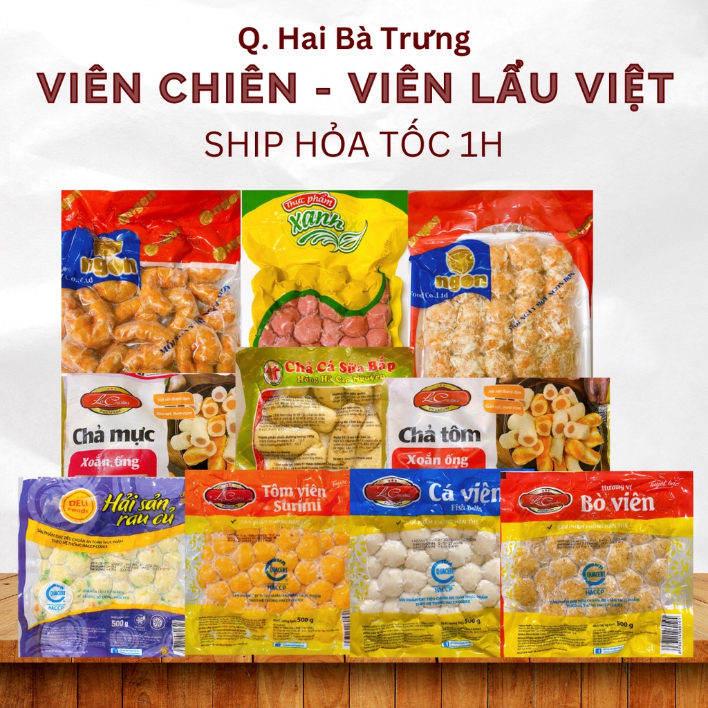 Viên Thả Lẩu, Viên Chiên Rán Ăn Vặt, Cá viên, Bò viên, Tôm viên, Viên Rau Củ 500g