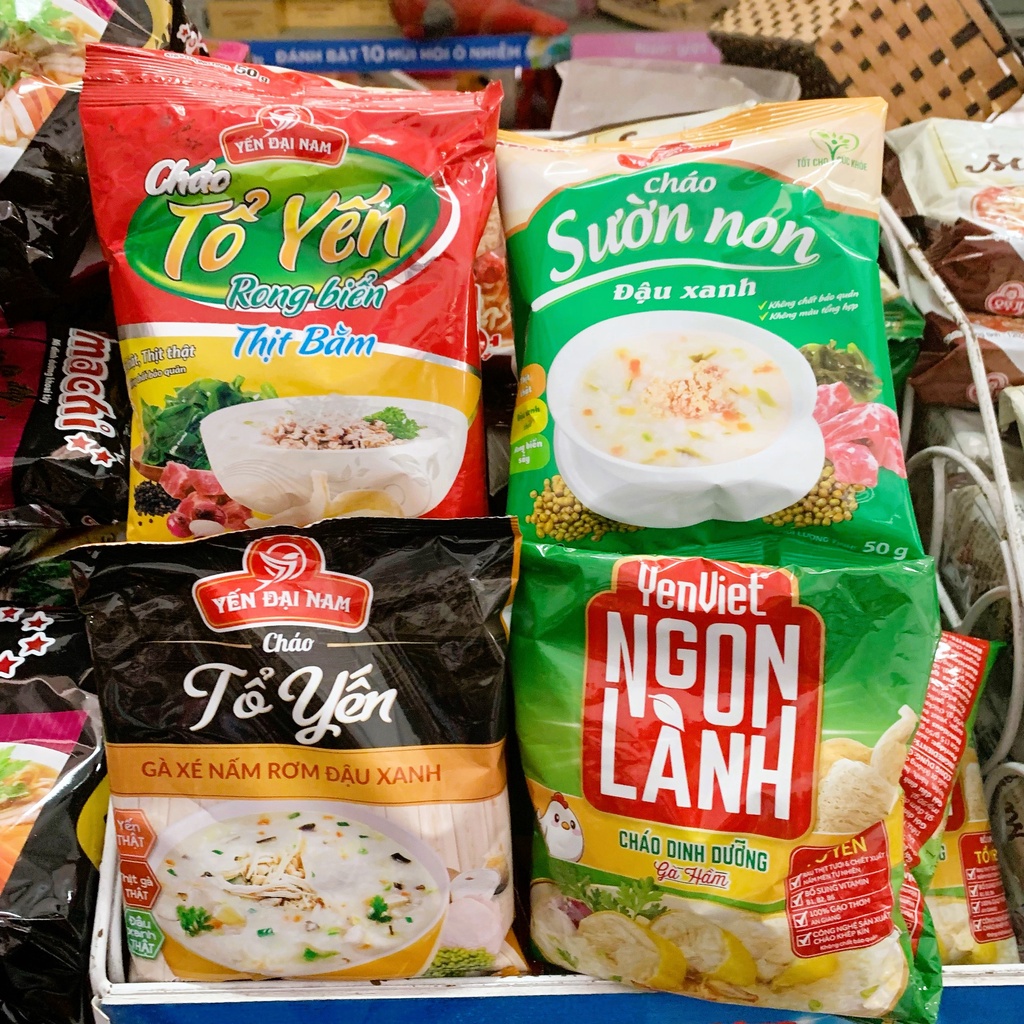 Cháo Tổ Yến Rong Biển Thịt Bằm/ Cháo sườn non đậu xanh - Gói 50g