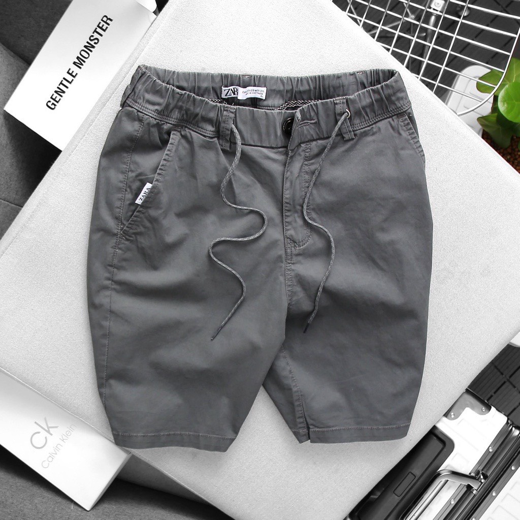 Quần short Kaki Co Giãn ZR Lưng thun Khoá Kéo Bền màu Không xù lông