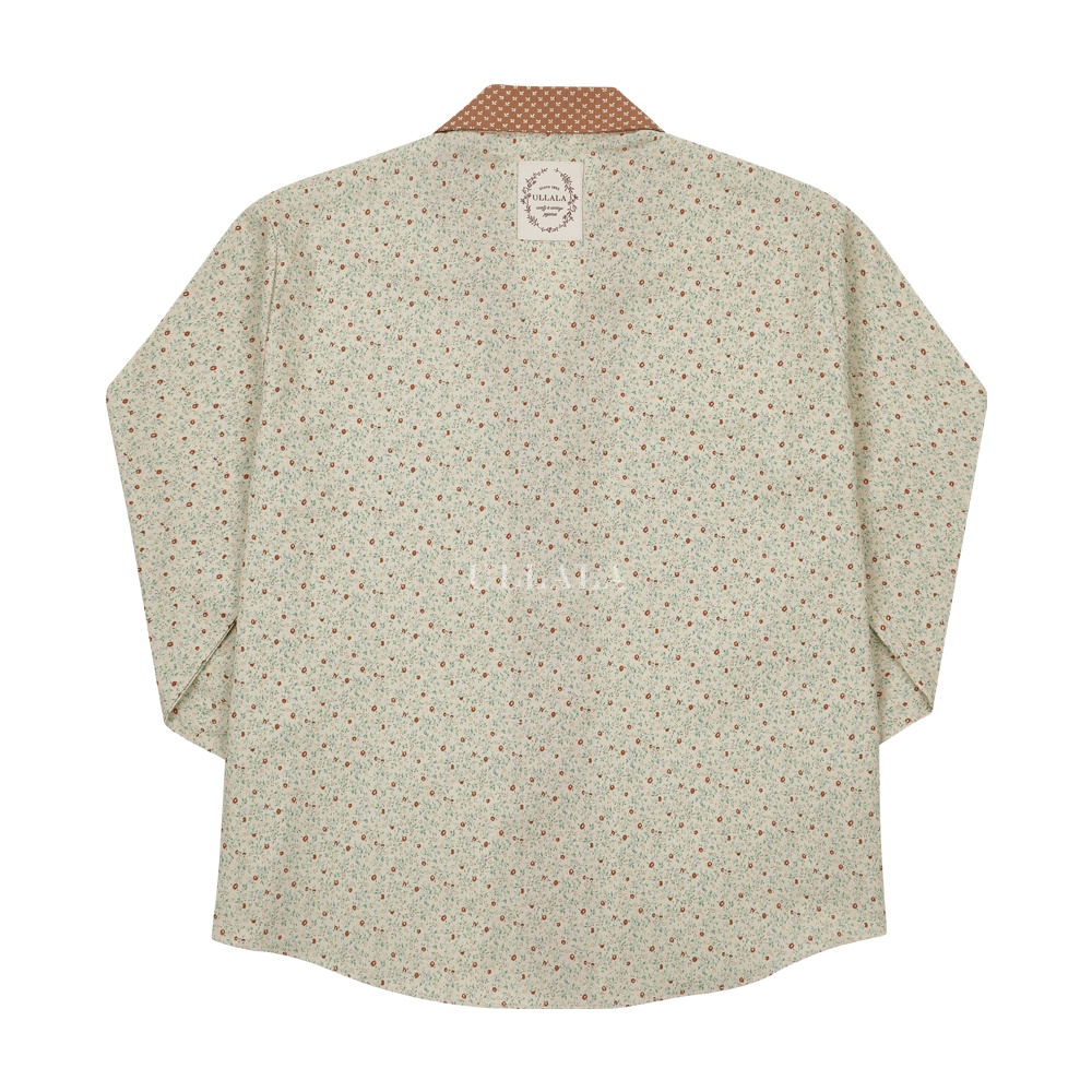 Set ngủ tay dài #Ullala hoa nhí túi cam