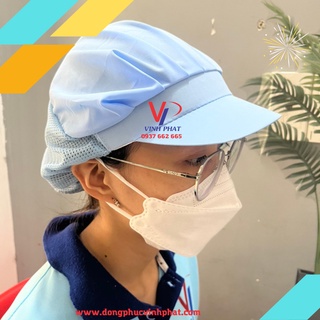Nón Vải Lưới Trùm Tóc Màu Xanh Chế Biến Thực Phẩm Thủy Sản - Mũ Trùm Tóc - Vĩnh Phát