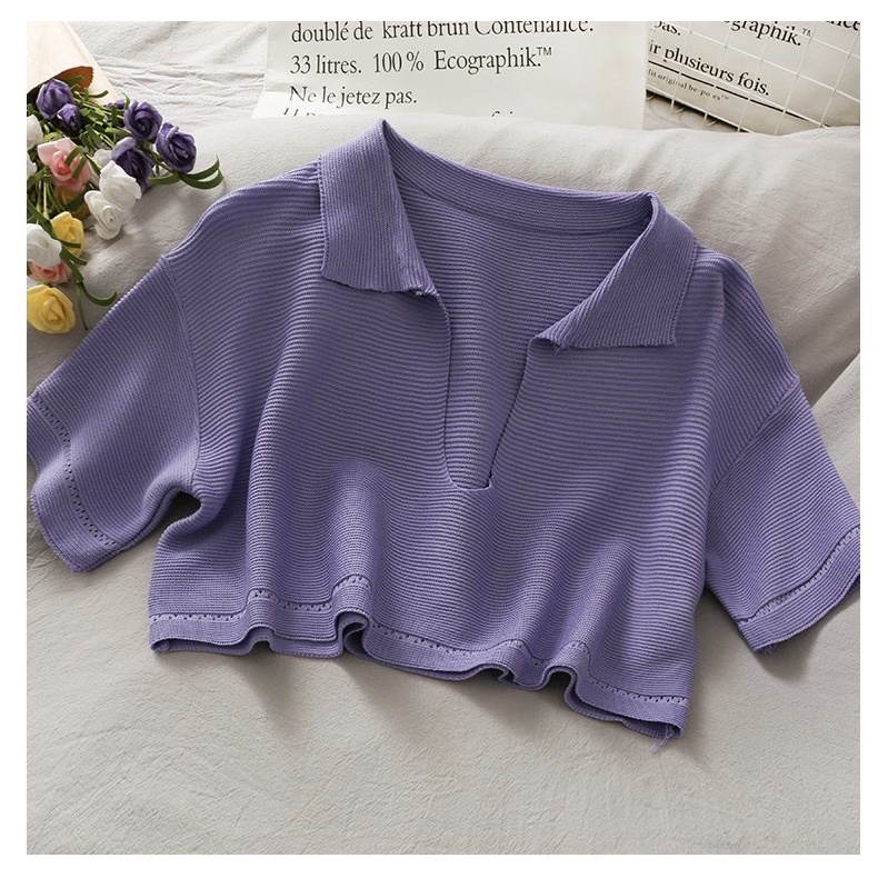 Set áo montoghi dáng croptop form rộng màu tím ,phối cùng váy đen hai dây xẻ một bên đùi, dáng ngắn chất vải umi dày dặn