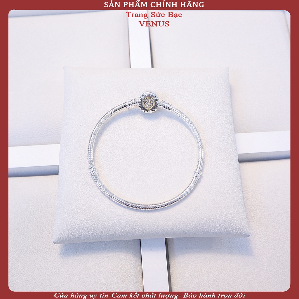 Vòng charm khóa 2 tone loại dây mềm- Trang sức bạc Venus