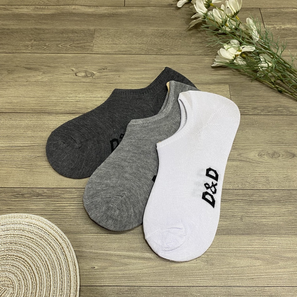 Tất vớ lười nam nữ thời trang unisex 3 màu cơ bản phối chữ trẻ trung - TV19