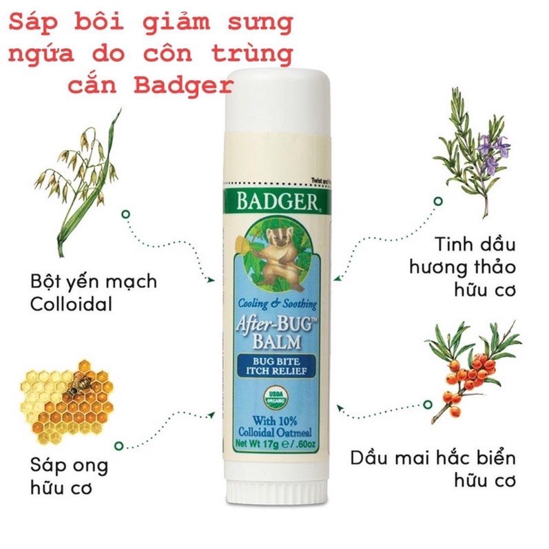 Sáp bôi giảm sưng ngứa do côn trùng cắn Barger After Bug Balm