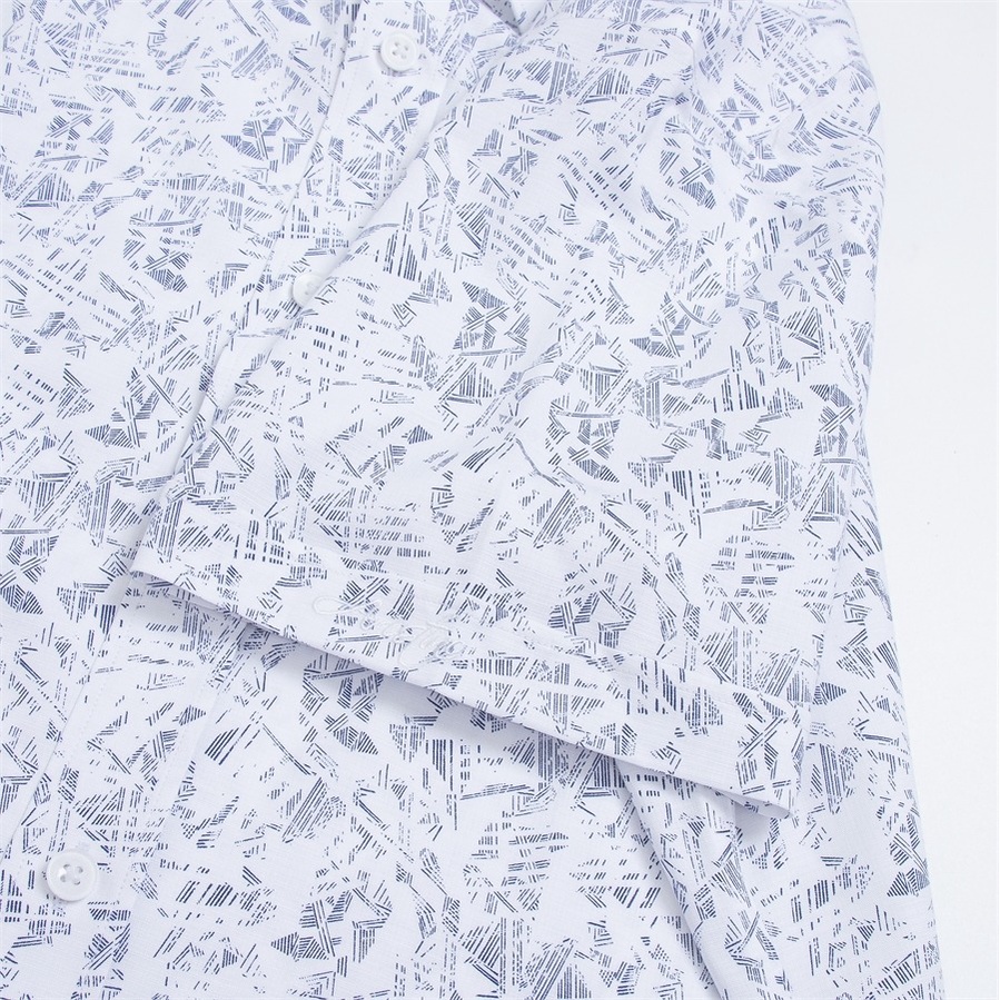 [MẪU MỚI] Áo sơ mi nam ngắn tay ARISTINO họa tiết trắng xanh in trẻ trung, ấn tượng - ASS054S3