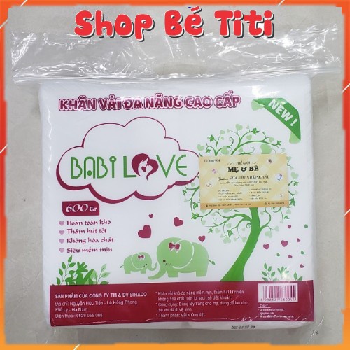 Khăn vải khô đa năng BABI Love 600gr Cao Cấp Thấm Hút Tự Nhiên  An Toàn Cho Bé   Shop Bé TiTi