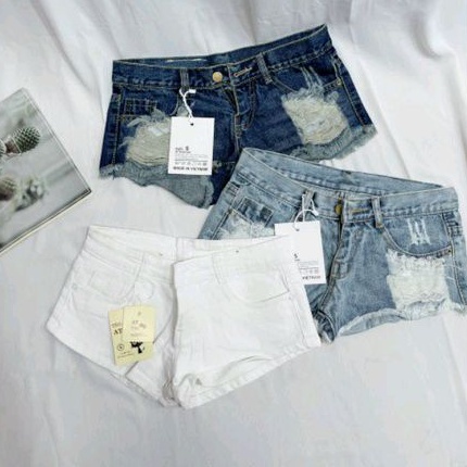 Quần đùi jeans rách 2 bên tua rua siêu hot_sexy