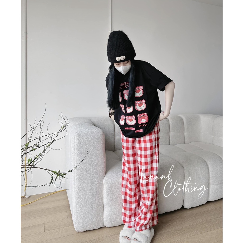 BÁN SỈ BỘ ÁO PHONG ĐEN 9 GẤU QUÀN KẺ
