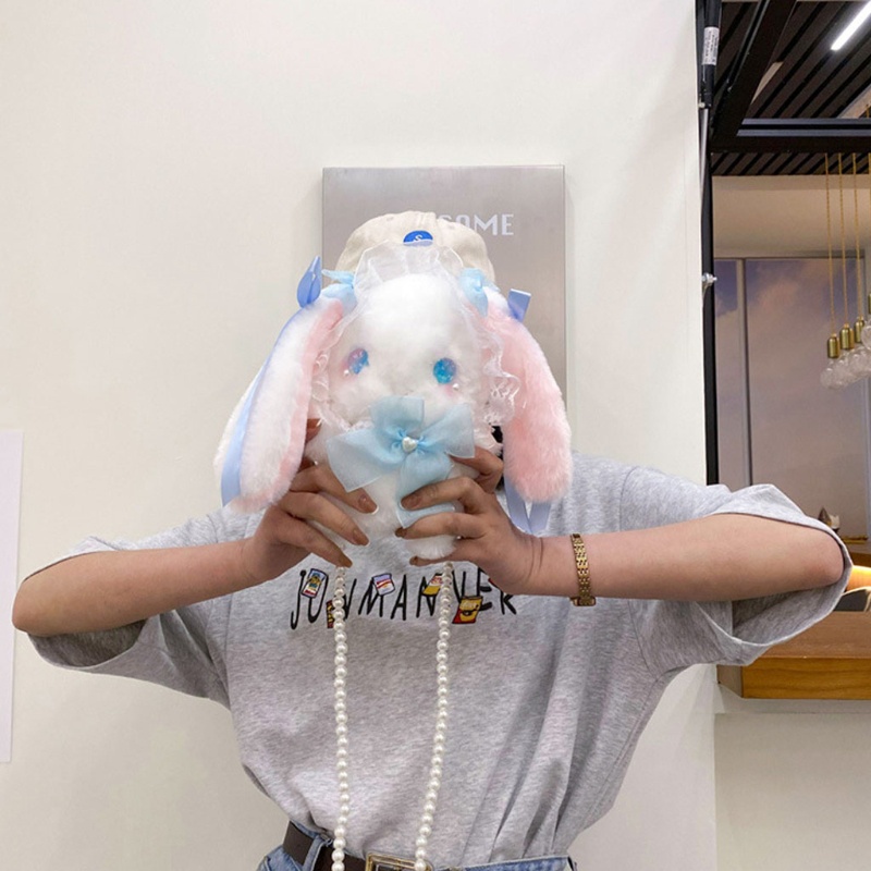 ❤ Tú đeo chéo hình thỏ hoạt hình nhồi bông phong cách lolita vui nhộn cho nữ