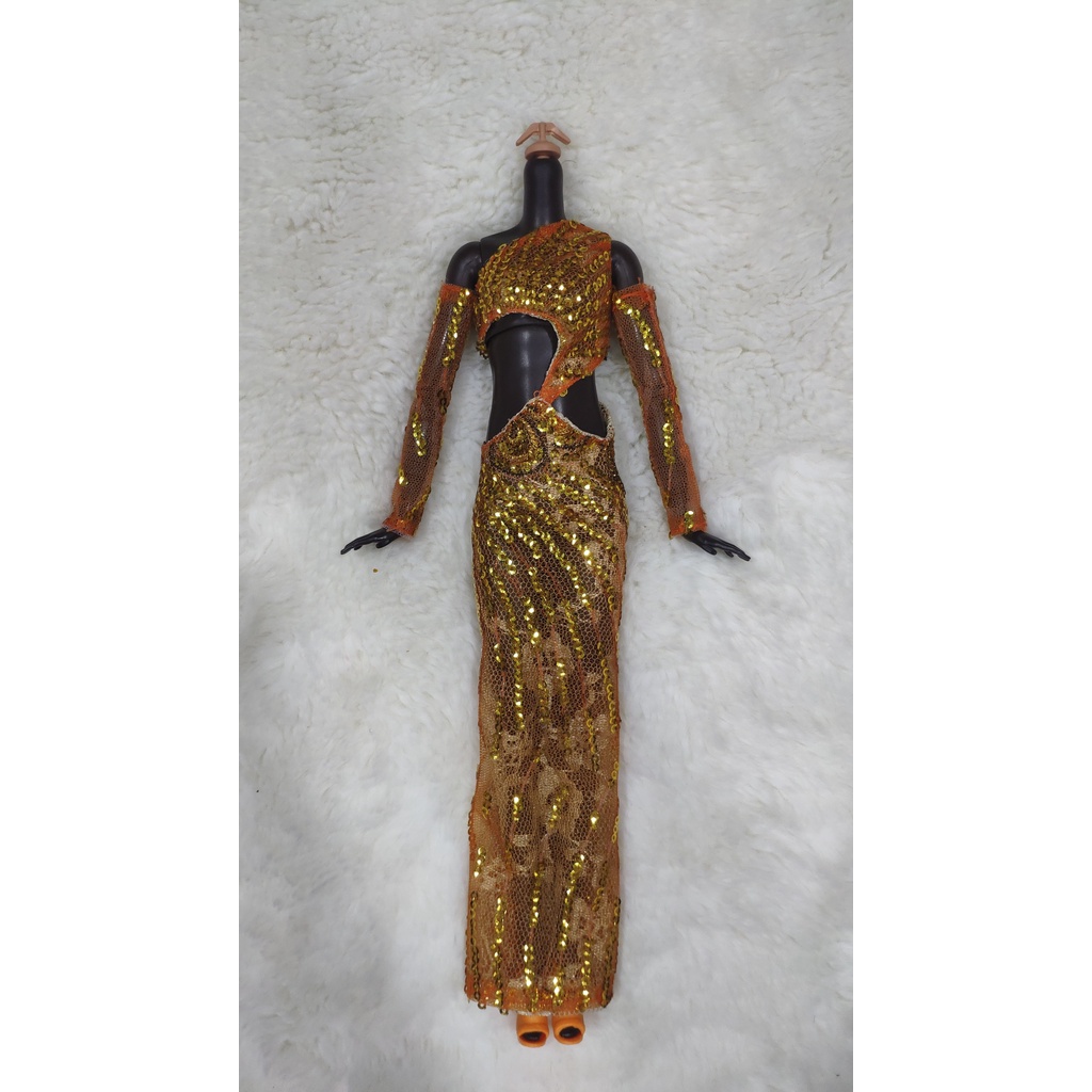 Váy dạ hội búp bê barbie thiết kế + kèm giày