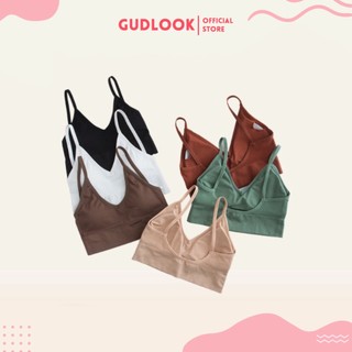 Áo Bra Nữ Thun Tăm GUDLOOK Áo Lót Nữ Hở Lưng Chữ U 2 Dây Không Gọng Nâng Đỡ Ngực
