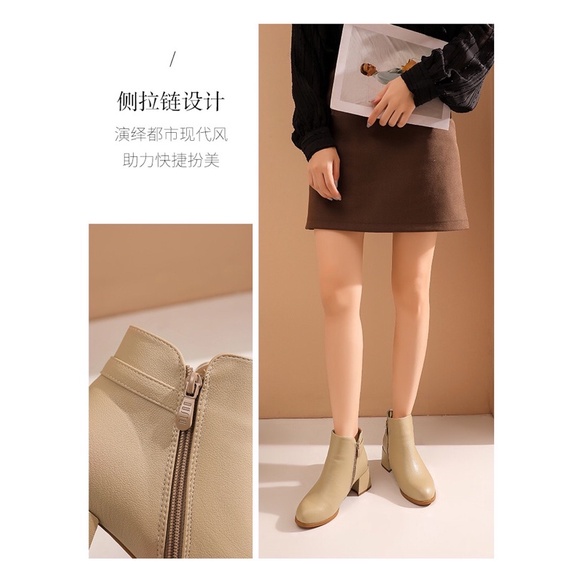 BOOT LÓT LÔNG NỮ DUSTO, BỐT DUSTO ĐẸP MŨI TRÒN GÓT VUÔNG