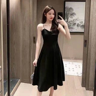Đầm Hai Dây Dáng Chữ A Lưng Cao Phong Cách Retro Pháp Thời Trang Mùa Hè Hàng Mới
