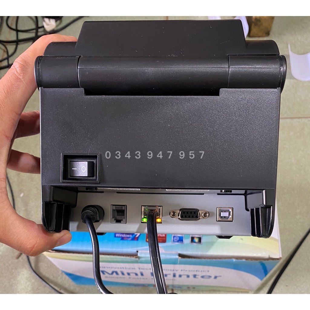 Máy in mã vạch kết nối qua điện thoại, Máy in nhiệt cổng LAN in tem nhãn từ phần mềm Kiot Việt, Sapo, Bartender