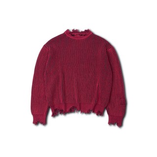 Áo len "goldie b/r distressed rib" 02 mặt màu đỏ đen