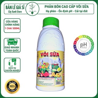 Vôi sữa - làm khô vết bệnh, ổn định ph đất cây trồng, hạ phèn nhanh - chai 500ml - cây xanh store