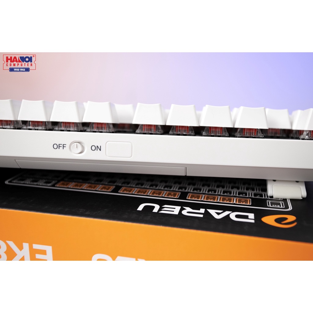 Bàn phím cơ không dây Dareu EK807G trắng - bàn phím cơ giá rẻ mà "khỏe"