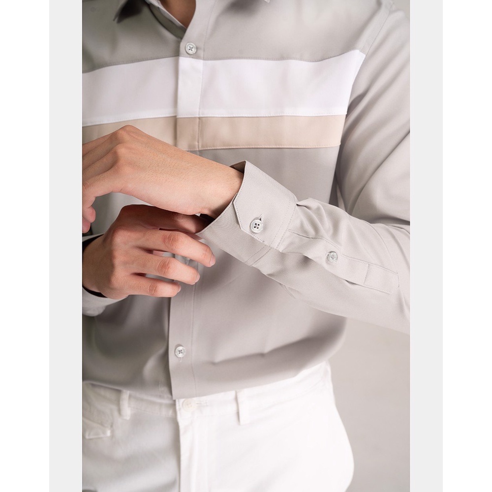 Áo sơ mi nam BEN & TOD R1622BB1122 tay dài công sở tôn dáng, vải linen hạn chế nhăn, thấm hút mồ hôi