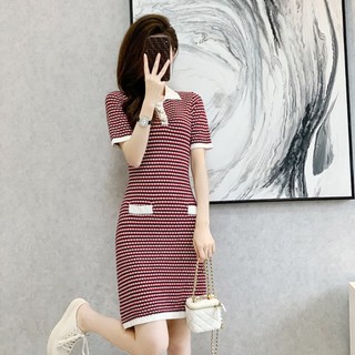Váy len nữ chữ a ngắn tay polo dáng ôm body, váy nữ cổ sơ mi đầm nữ đẹp basic mặc đi chơi siêu xinh hàng Quảng Châu