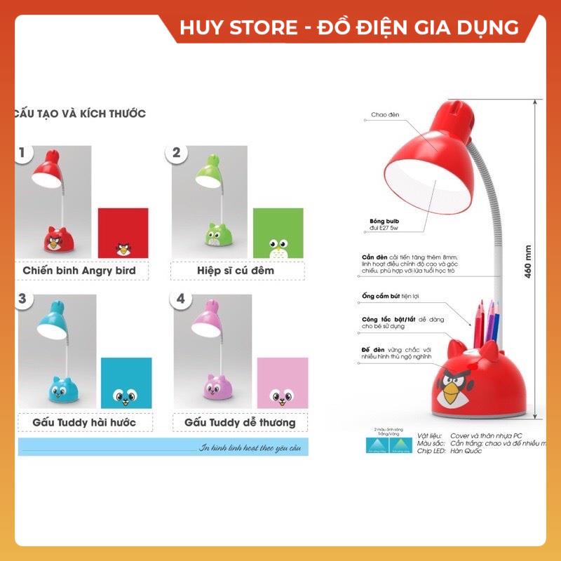 Đèn bàn bảo vệ mắt Rạng Đông kèm bóng LED cao cấp, Đèn bàn học sinh chống cận trang trí góc học tập làm việc Huy Store